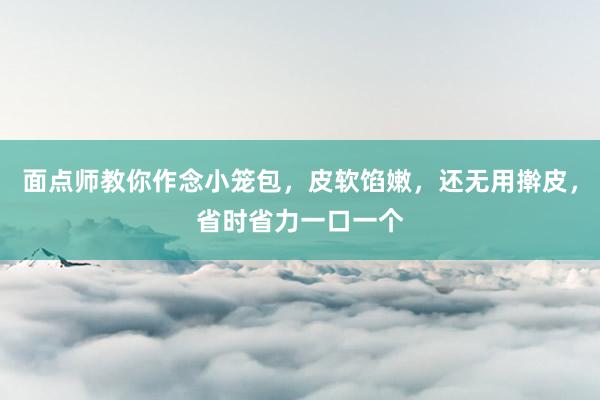   面点师教你作念小笼包，皮软馅嫩，还无用擀皮，省时省力一口一个