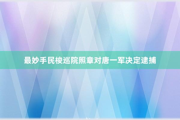   最妙手民梭巡院照章对唐一军决定逮捕