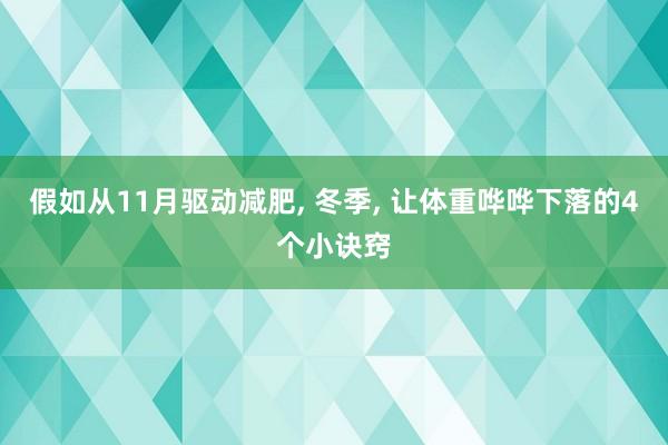 假如从11月驱动减肥, 冬季, 让体重哗哗下落的4个小诀窍